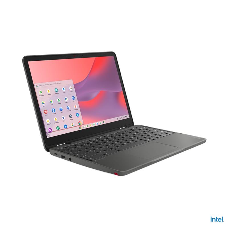 Lenovo 500e Yoga Chromebook N100 31 cm (12.2"") Touchscreen WUXGA Intel® N 4 GB LPDDR5-SDRAM 32 GB eMMC Wi-Fi 6E (802.11ax) ChromeOS Grijs