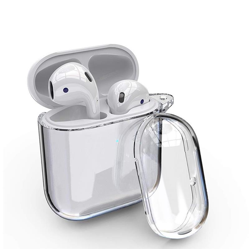Apple AirPods 1 2 Soft TPU Case - with hook - Clear