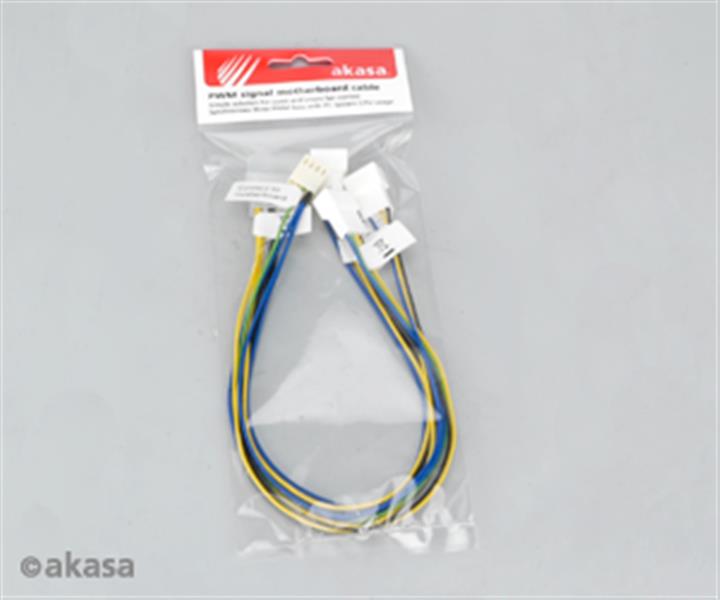 Akasa PWM naar 3 PWM splitter met extra molex voeding *MOLEXM *FANM