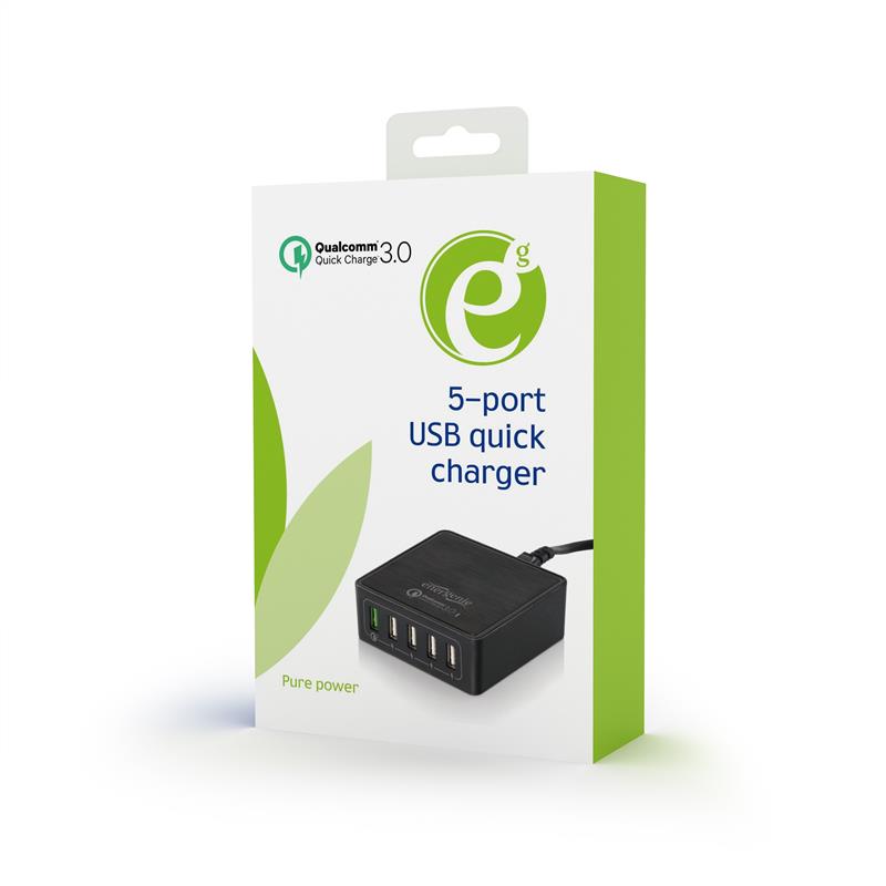 USB snellader QC3 0 zwart 1-poort
