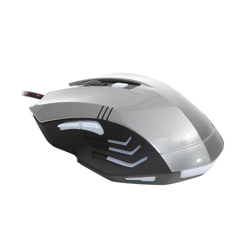 VARR OM-267 6 knops Gaming mouse 1200-1600-2400-3200DPI 6D grijs zwart met anti-zweet coating