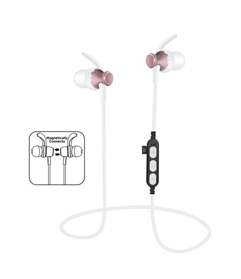 Platinet In-Ear Earphones Bluetooth V4 2 microSD MIC - model 1062 met oorclip - Pink