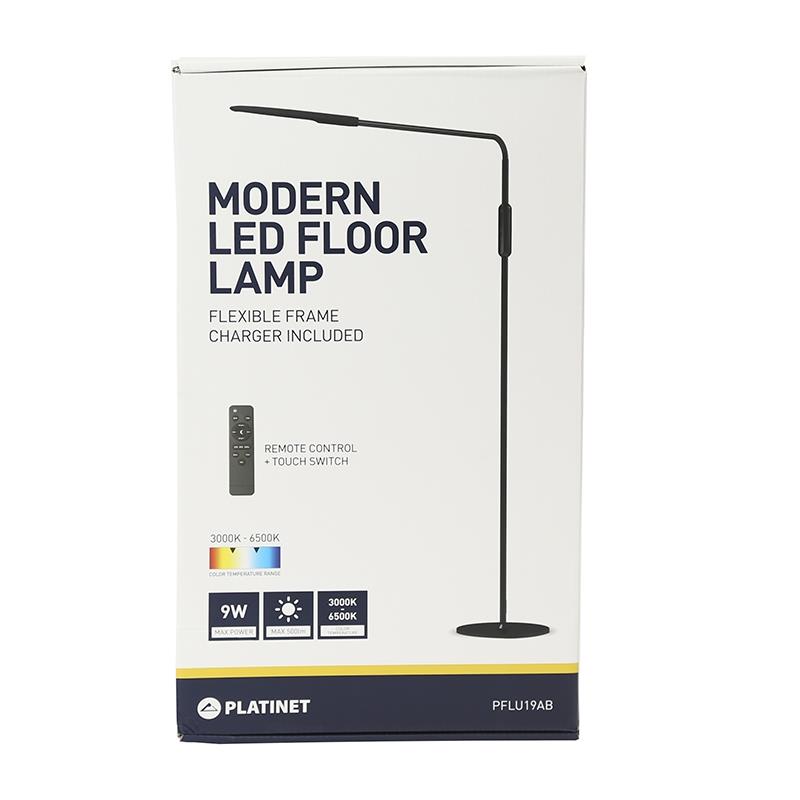 PLATINET FLOOR LAMP LED 9W BLACK 44518