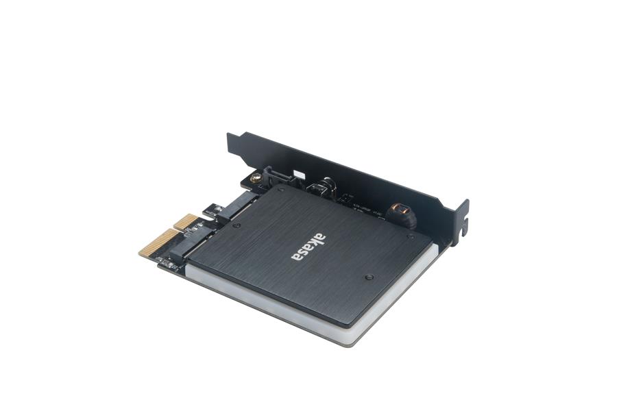 Akasa M 2 PCIe and M 2 SATA SSD adapter card with RGB LED light and heatsink