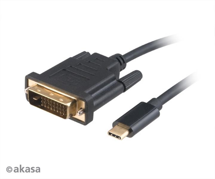 Akasa Type C to DVI-D adapter cable 1 8 meters *USBCM *DVIM