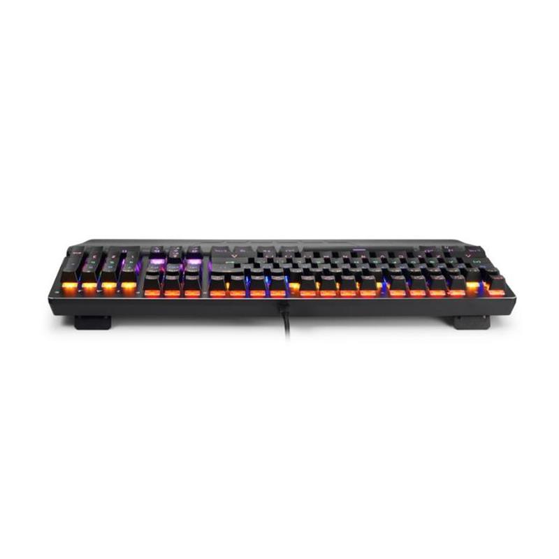 Varr mechanical keyboard 104 keys anti-ghosting blue switches 6 color LED 11 lighting modes USB US intl 