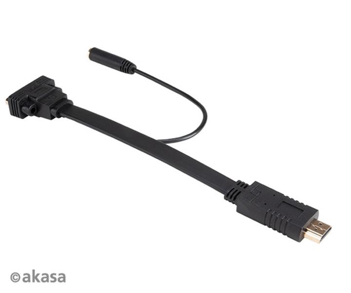 Akasa HDMI to VGA Female with Audio Cable 20cm *HDMIM *VGAF *3 5MMF