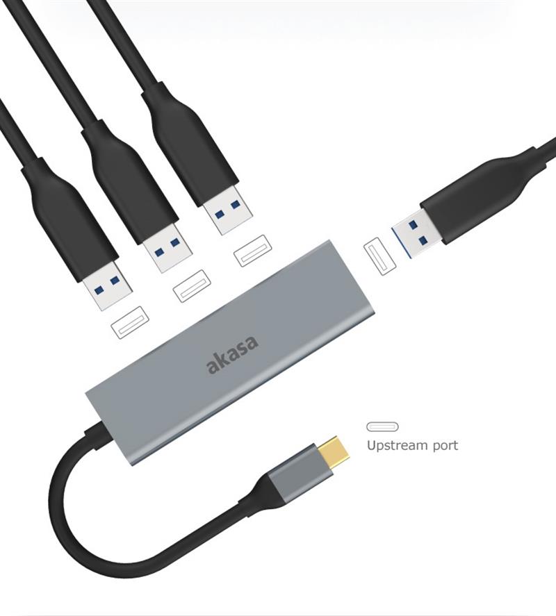 Akasa USB C 3 1 Gen1 Hub 4 USB A 3 0 ports *USBCM *USBAF