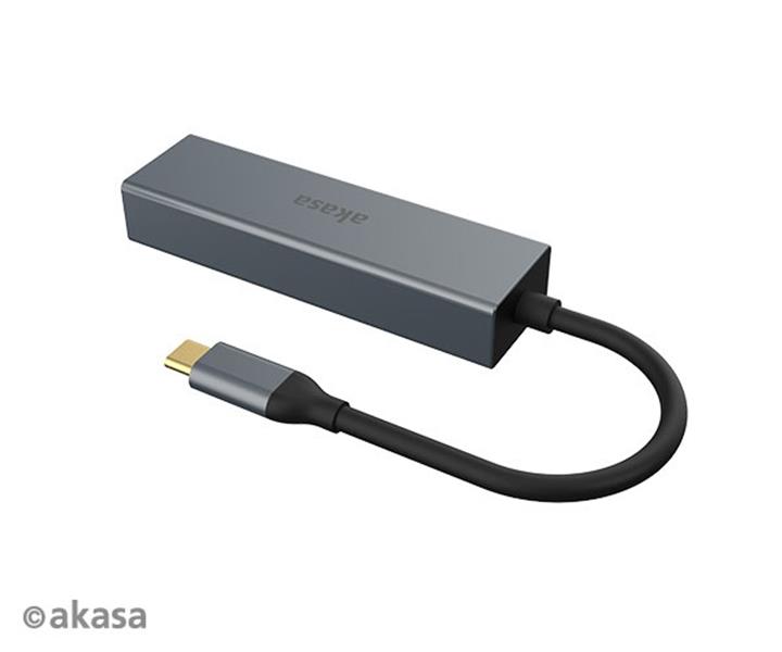 Akasa USB Type-C 4-In-1 Hub with Ethernet 1 x rj45 3 x USB-A USB3 *USBCM *RJ45F *USBAF