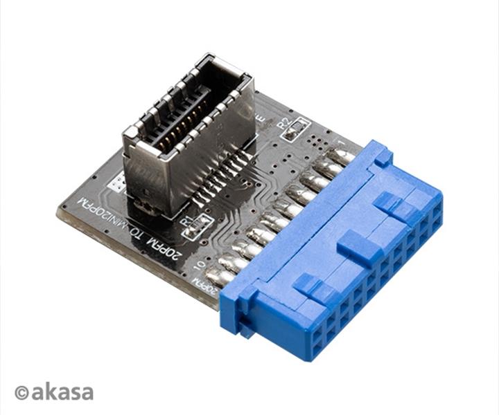 Akasa Convert a USB 3 0 19-pin motherboard header into a USB 3 1 20-pin Key A connector *MBM *USBAF