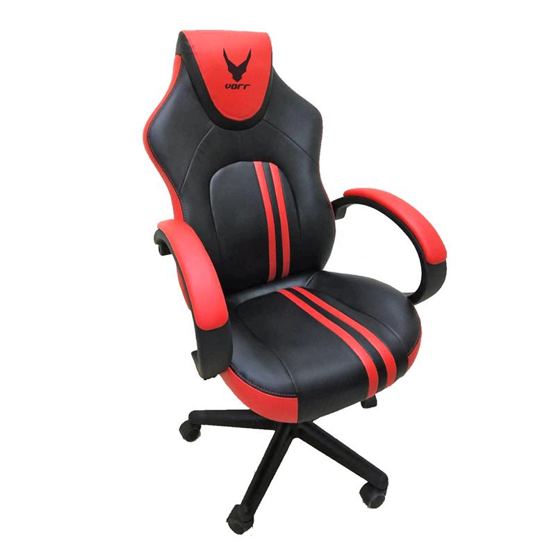 VARR gaming chair SLIDE zwart met rood - PU PVC 5x 5cm nylon wielen tilt lock 15 graden 13 5 kg