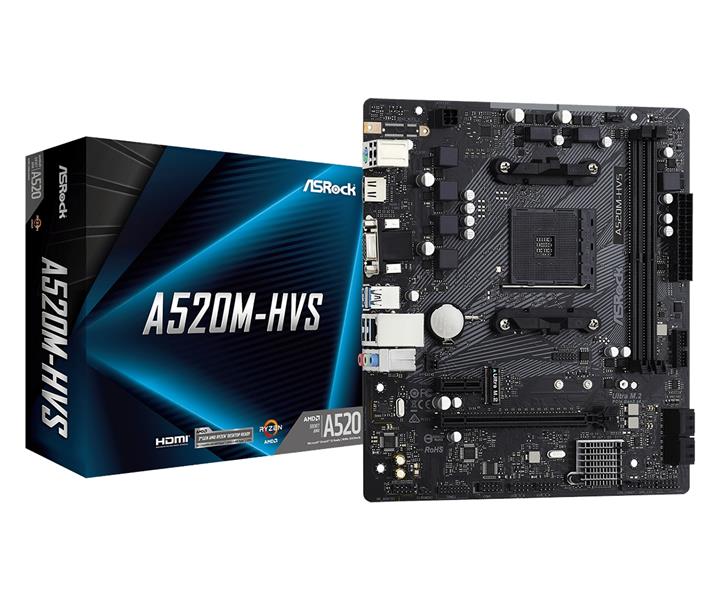 Asrock A520M-HVS - Motherboard - micro ATX - Socket AM4 - AMD A520