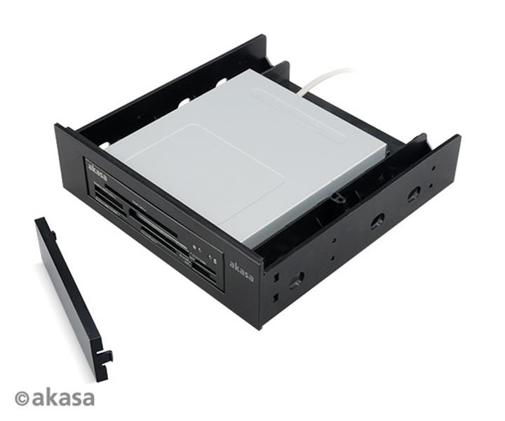Akasa 5 25 Front Bay Adapter for a 3 5 device HDD 2 5 HDD SSD with SATA cables
