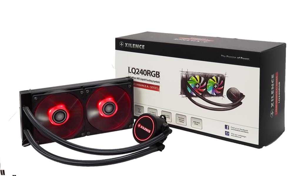 Xilence LiQuRizer Waterkoeling 240 RGB LQ240 RGB - LED lit Pump Head with white or RGB LED AURA etc compatible 4 PIN - 2x 120 mm RGB Fan - TR4 AM4 FM2