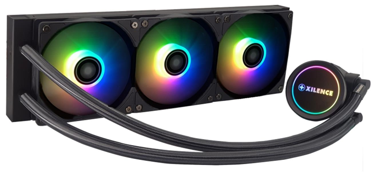 Xilence LiQuRizer Waterkoeling 360 ARGB LQ360 ARGB - LED lit Pump Head with RGB LED 3x XILENCE PWM Fans transparent ARGB LED Fans AURA etc compatible 
