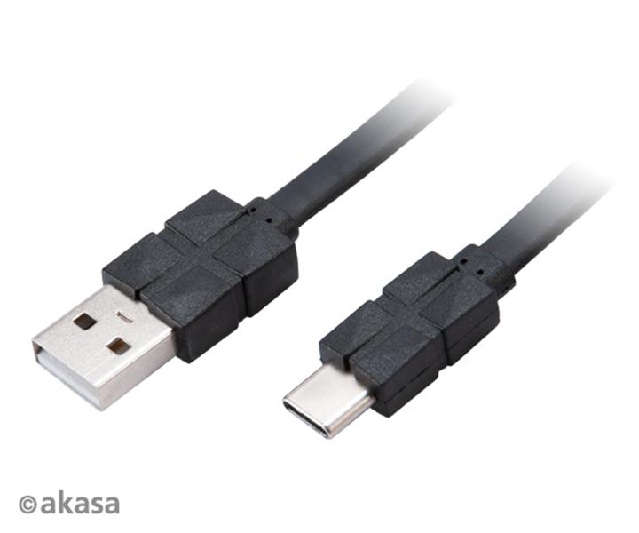 Akasa PROSLIM Sleek and Slim 2 5MM USB Charge Sync cable Type A to Type C 30cm *USBAM *USBCM