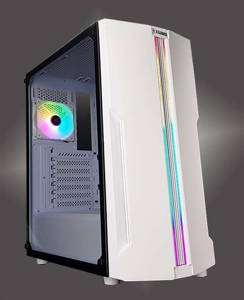 Xilence Xilent Blade Performance C X5 White Mid Tower ATX case ARGB stripes with tempered glass side