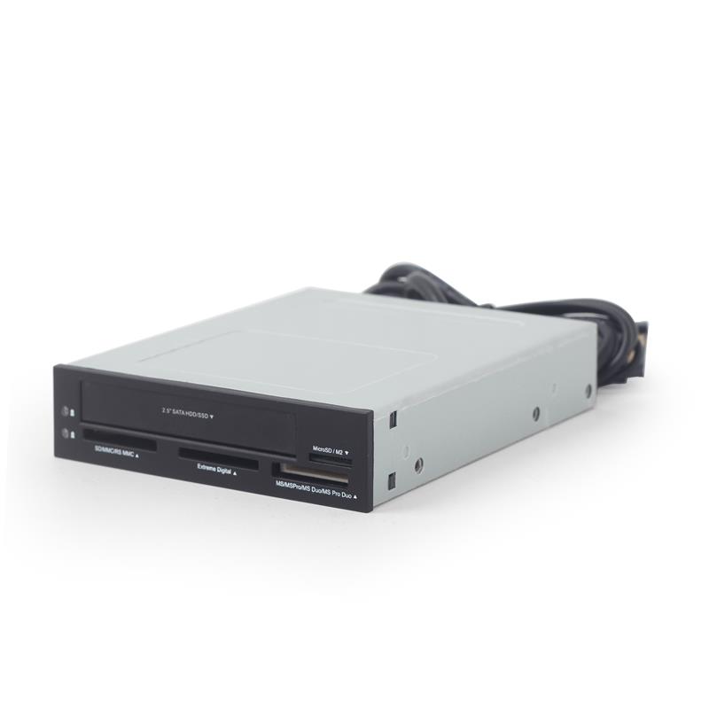 Gembird 3 5 inch inbouw kaartlezer met removable frontside 2 5 inch HDD slot - sata zwart nodig: motherboard USB IDC9 and SATA port 