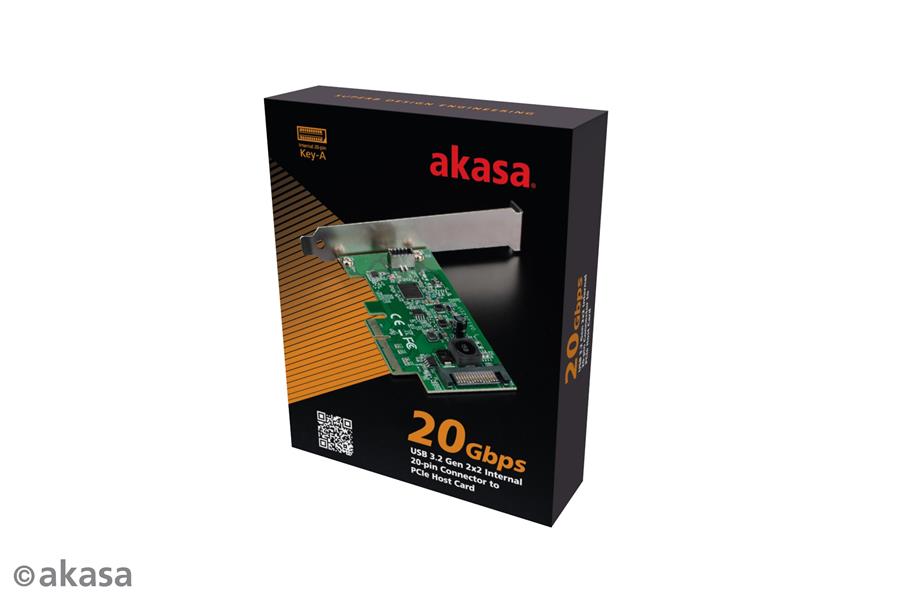 Akasa 20Gbps USB 3 2 Gen 2x2 Internal 20-pin Connector to PCIe Host Card