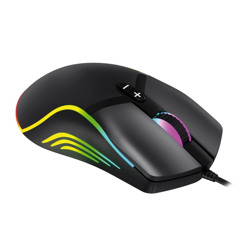 VARR RGB Gaming muis VGM-B03 1000-6400 dpi instelbaar zwart USB 1 5 meter 7 button SPCP190 chip