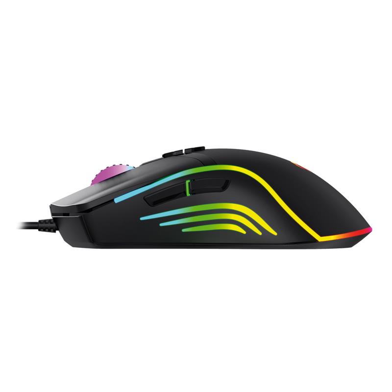 VARR RGB Gaming muis VGM-B03 1000-6400 dpi instelbaar zwart USB 1 5 meter 7 button SPCP190 chip