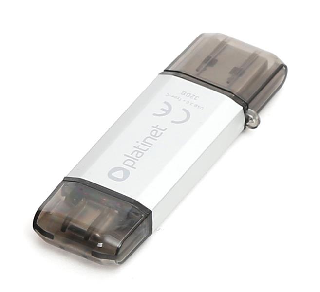 Platinet PMFC32S USB flash drive 32 GB USB Type-A / USB Type-C 3.2 Gen 1 (3.1 Gen 1) Zilver