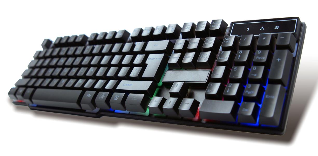 VARR compact Gaming keyboard - Rebel - 3 RGB modi 104 high quality membane keys 2 8m USB 439 gram