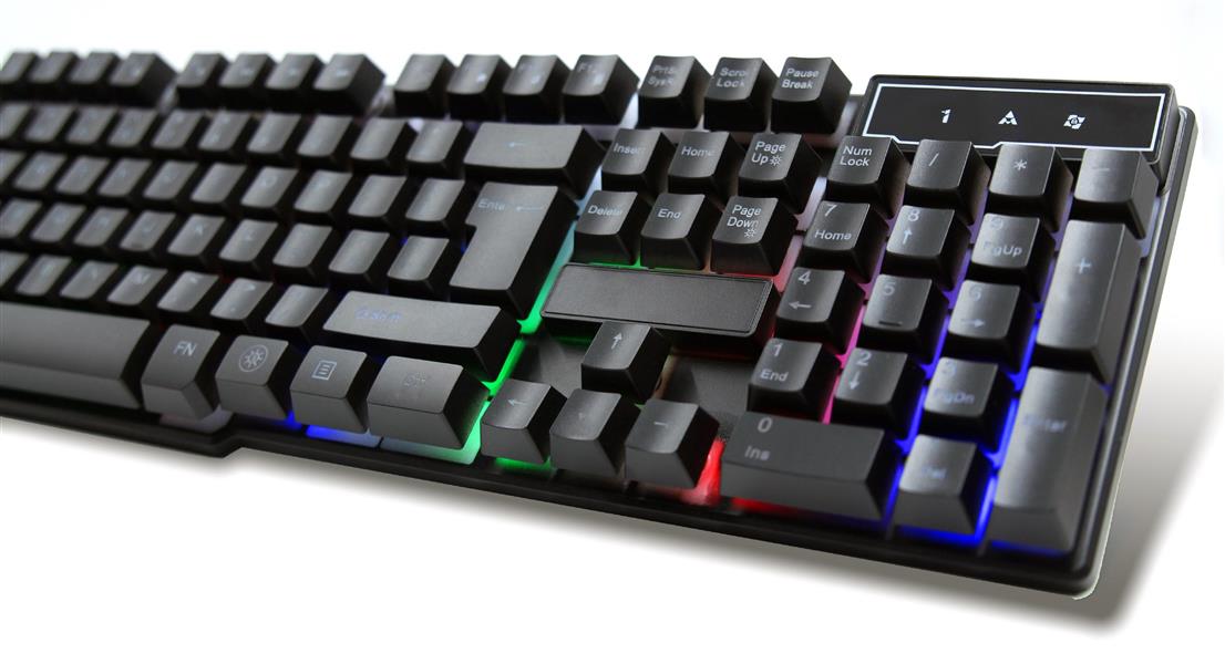 VARR compact Gaming keyboard - Rebel - 3 RGB modi 104 high quality membrane keys 2 8m USB 439 gram