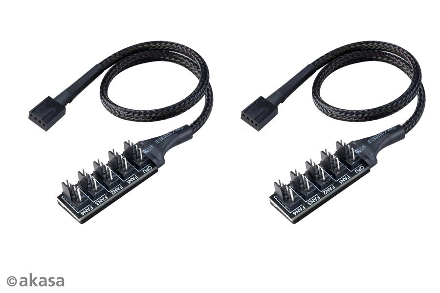 Akasa FLEXA FP5H expands MBAEs PWM fan header1 to 5 bundle 2 pack