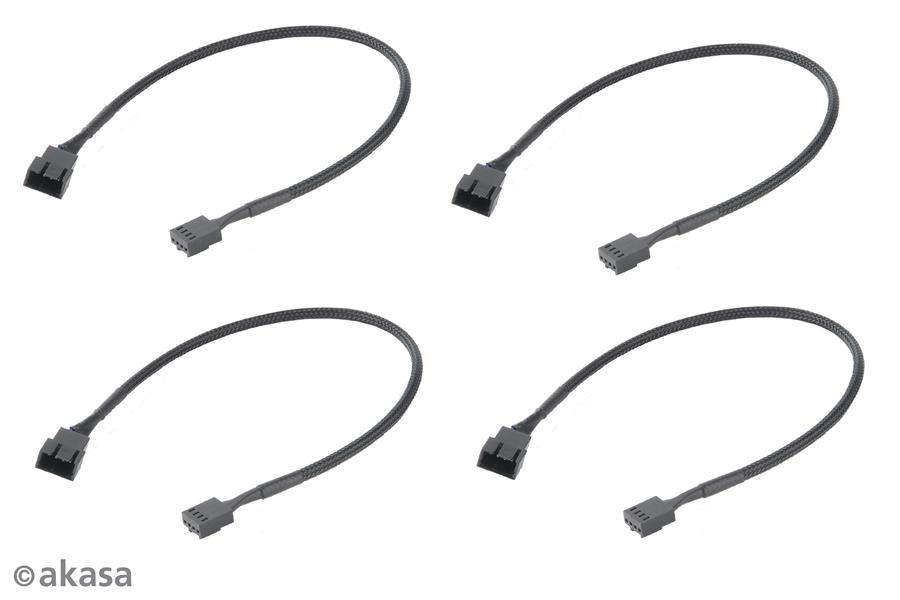 Akasa PWM fan extension cable bundle 4 pack