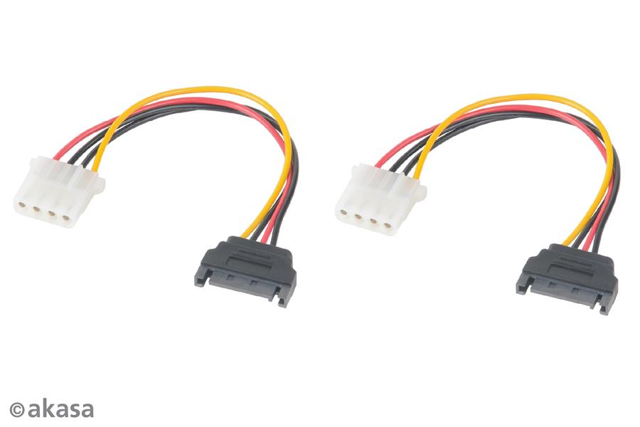 Akasa SATA to 4pin Molex adapter bundle 2 pack