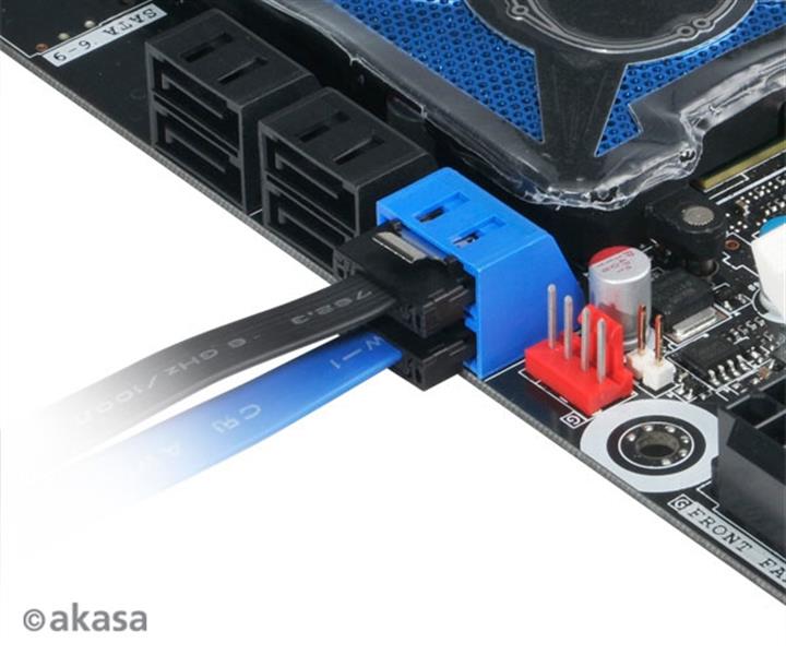 Akasa Super slim SATA cable - 50cm Black 2pcs bundle