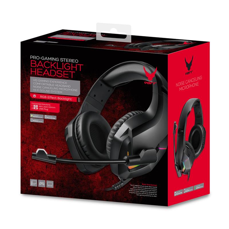 Varr VH8050 hoofdtelefoon/headset Bedraad Hoofdband Gamen Zwart