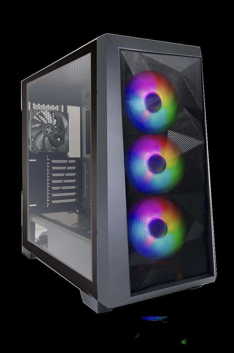 Xilence Xilent Breeze Black ATX tempered glass window mesh front case 3 x 120 mm ARGB front fan and 1 x 120 mm PWM rear fan included