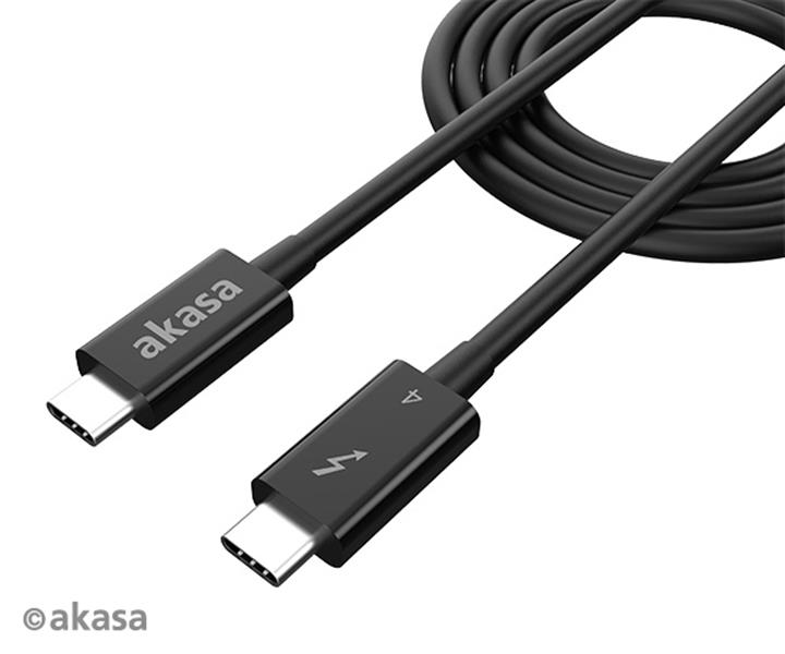 Akasa Thunderbolt 4 Type-C to Type-C Cable 8K@60Hz dual 4K 40Gbps 100W PD 1m Intel Certified