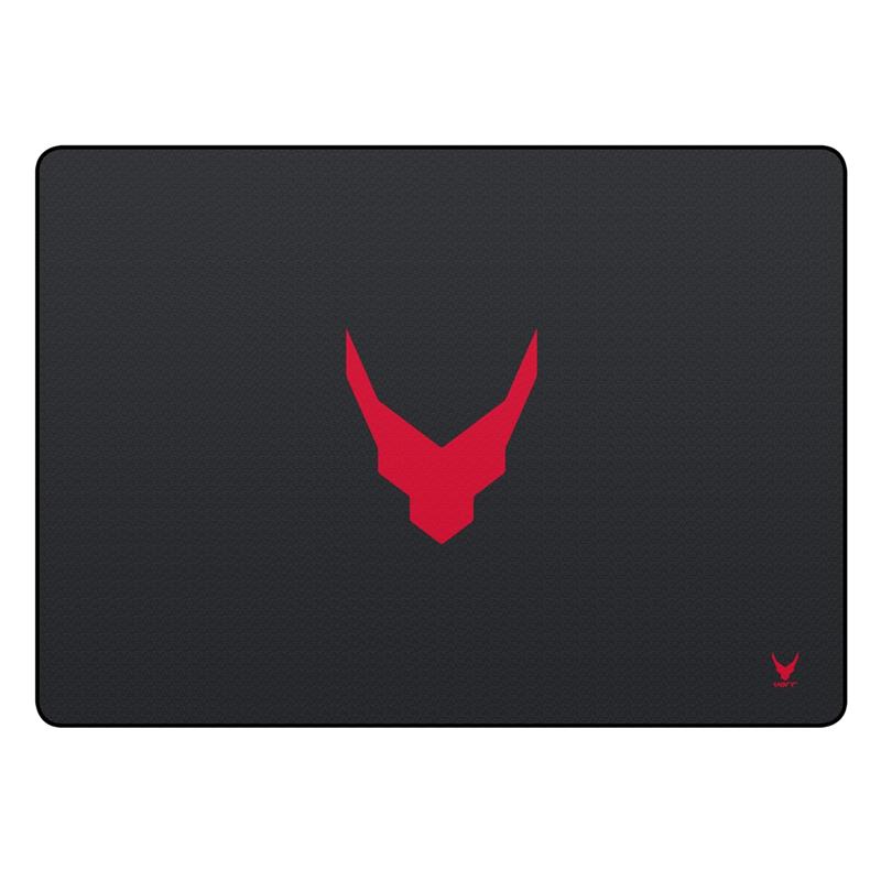 VARR Gaming vloermat voor onder de gaminsgtoel 1 4 x 1m zwart met rood logo