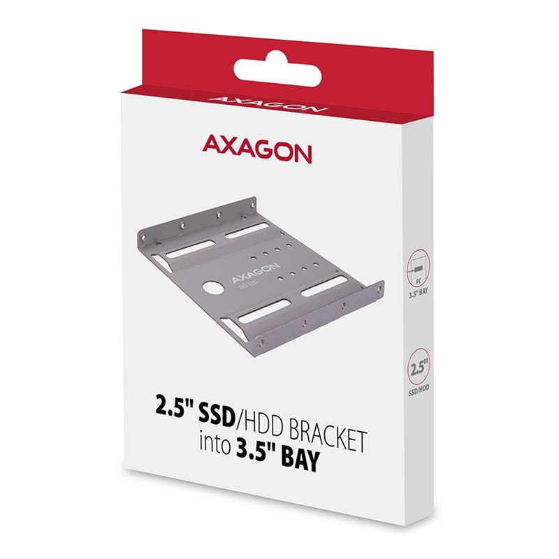 Axagon RHD-125B Halterahmen für 1x 2.5\"" im 3.5\"" Slot - grau Grijs Metaal