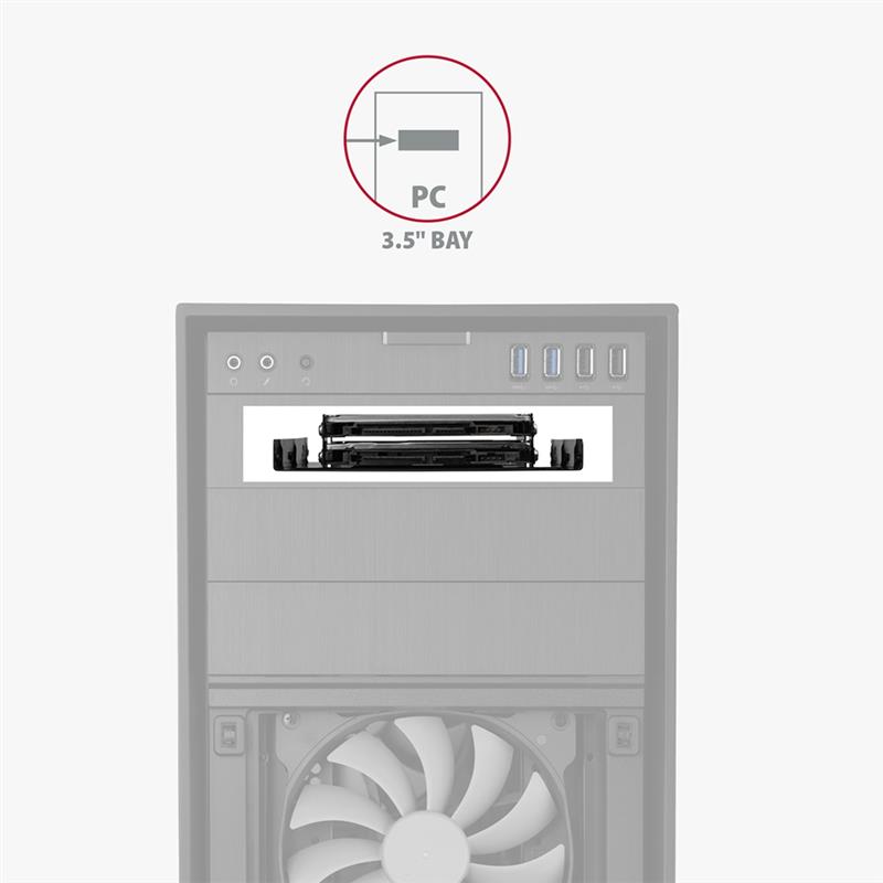 AXAGON Reduction for 2x 2 5 HDD into 3 5 position