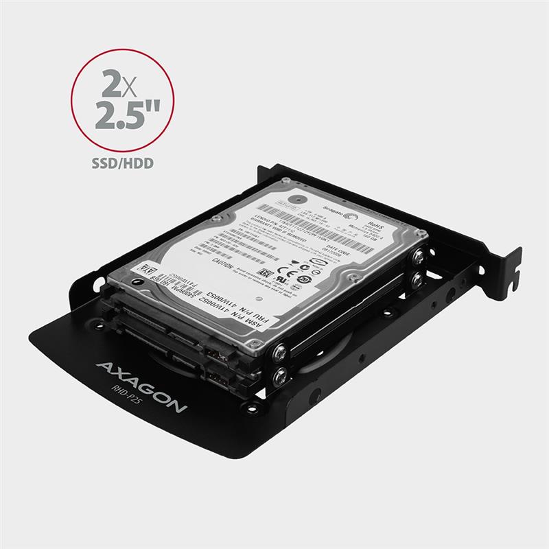 AXAGON Reduction for 2x 2 5 HDD into 3 5 or PCI position black