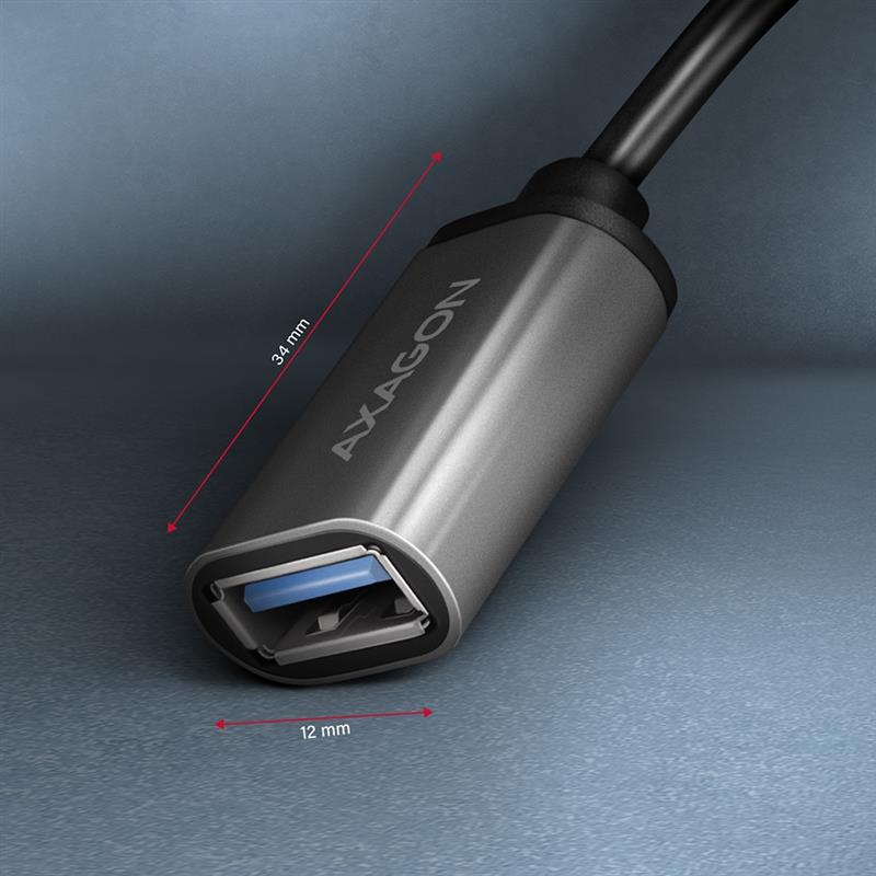 AXAGON USB 3 2 Gen 1 Type-C Male > Type-A Female cable adapter 0 2m 3A ALU *USBCM *USBAF