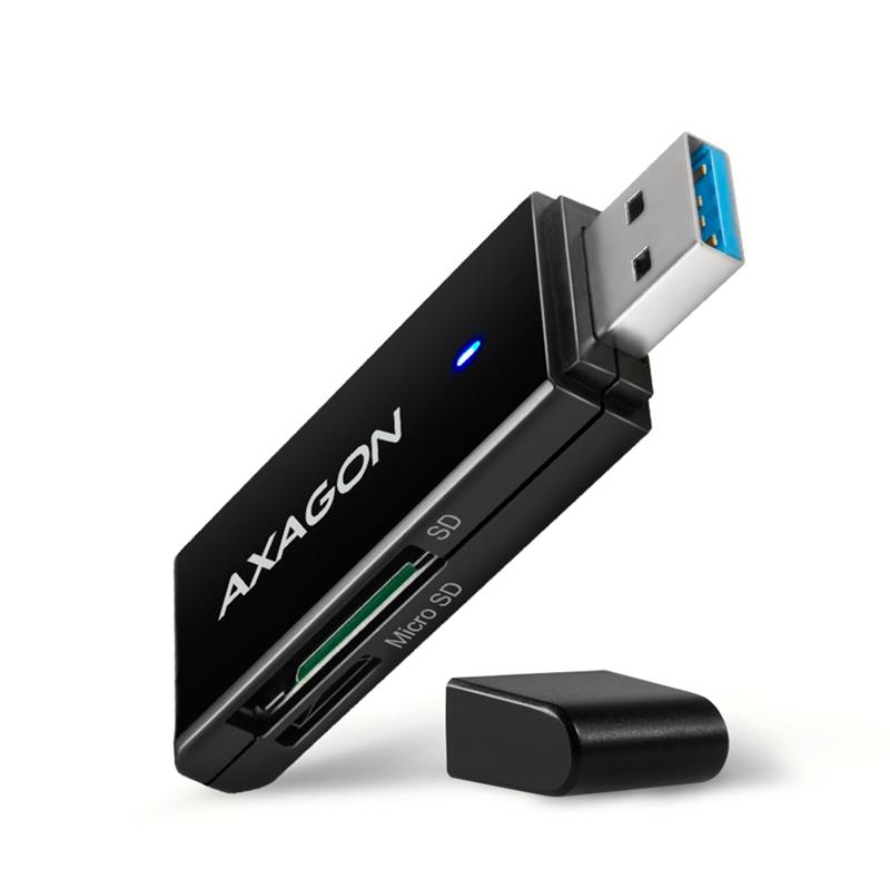 AXAGON External SLIM card reader 2-slot lun SD microSD
