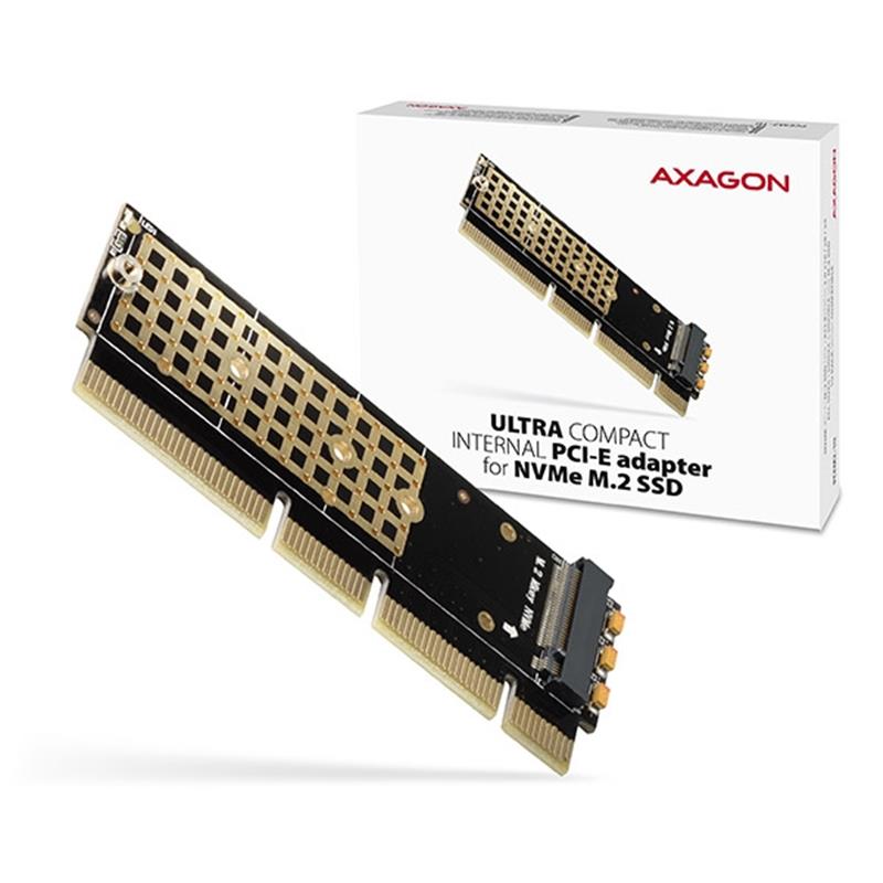 AXAGON PCI-E 3 0 16x - M 2 SSD NVMe up to 80mm SSD low profile 1U *PCIEM *M 2