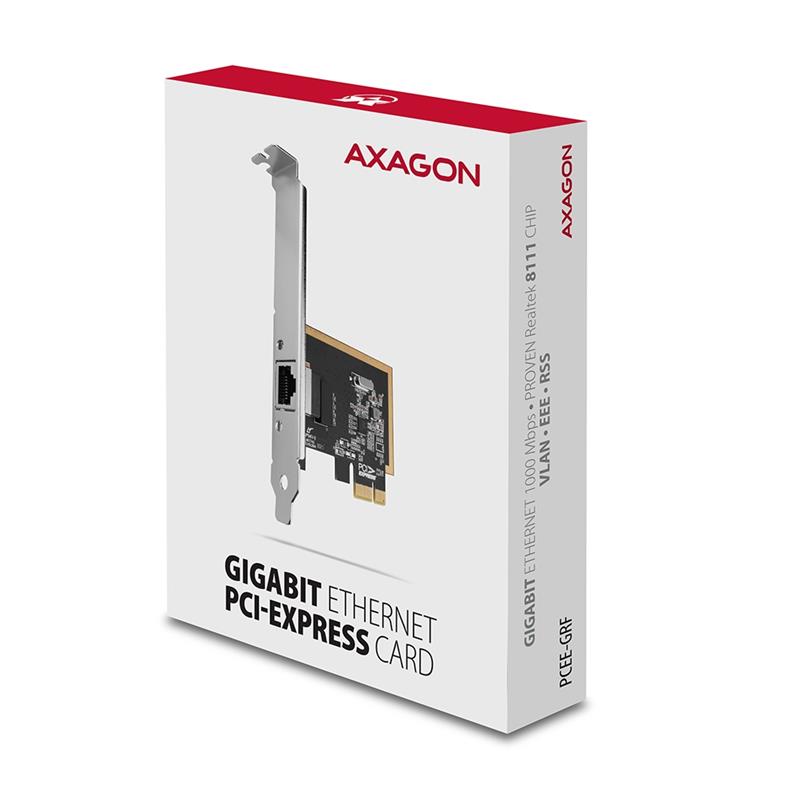 AXAGON PCI-Express Gigabit Ethernet Realtek 8111F LP *PCIEM *RJ45F