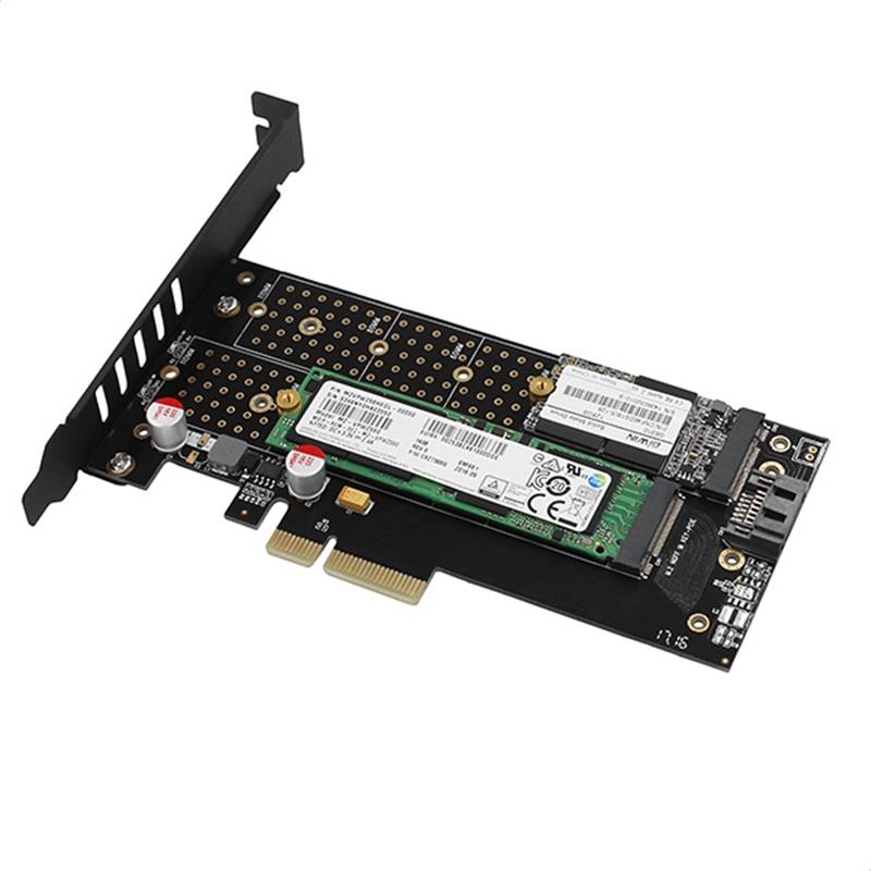 AXAGON PCI-E 3 0 4x - DUAL M 2 SSD NVMe SATA dual voltage up to 110mm SSD *PCIEM *M 2 *SATAM