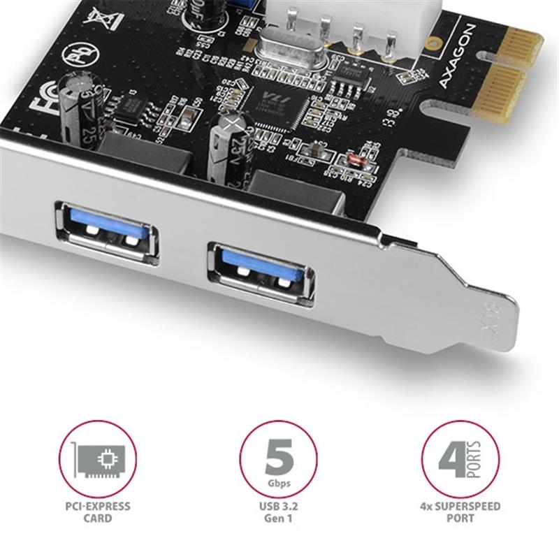 AXAGON PCIe Adapter 2 2x USB3 0 UASP VIA LP *PCIEM *USBAF