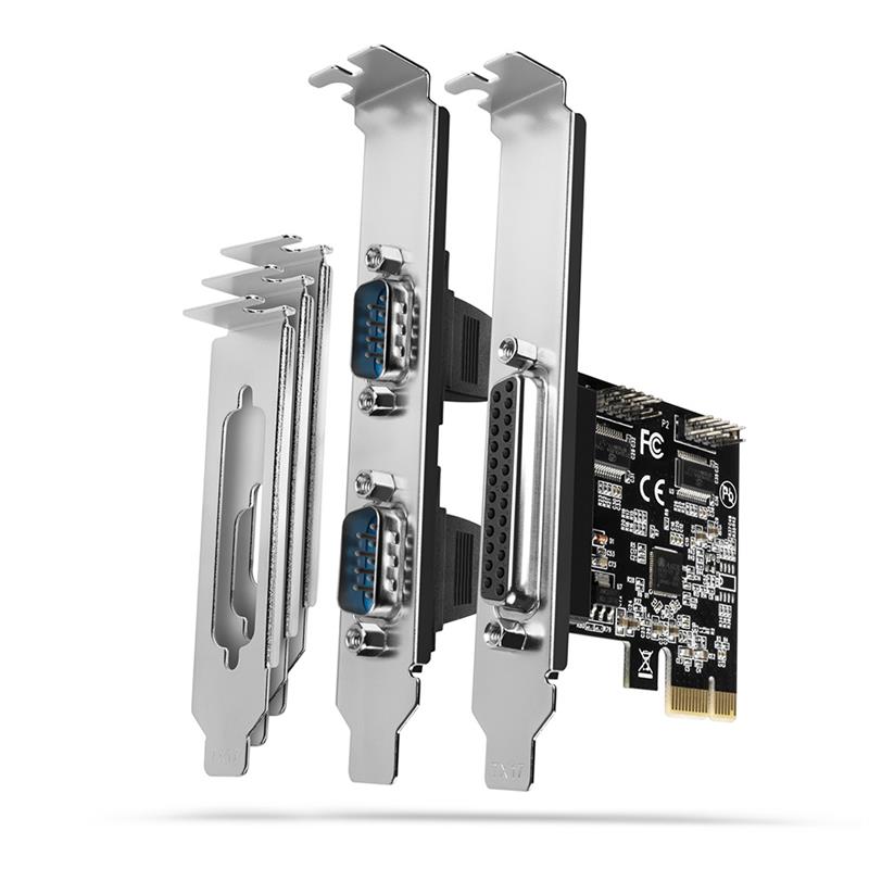 AXAGON PCIe Adapter chip ASIX AX99100 1x Parallel 2x Serial LP