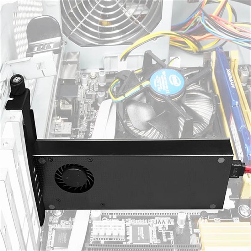 AXAGON PCI-E 3 0 4x - DUAL M 2 SSD NVMe SATA dual voltage up to 110mm SSD fan heatsink *PCIEM *M 2 *SATAM