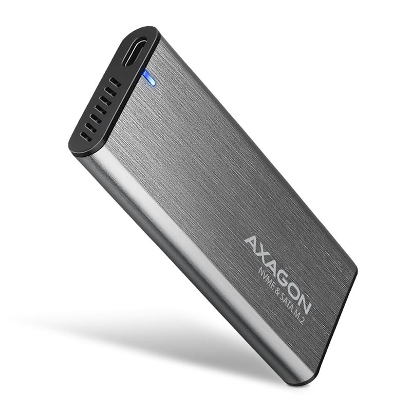 AXAGON USB-C 3 2 Gen 2 - M 2 NVMe SATA SSD 30-80mm ALU box *USBAM *USBCF *M 2