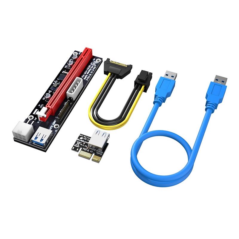 Akasa 6 Sets PCIe Riaser Adapter Card for GPU Mining X16 to X1