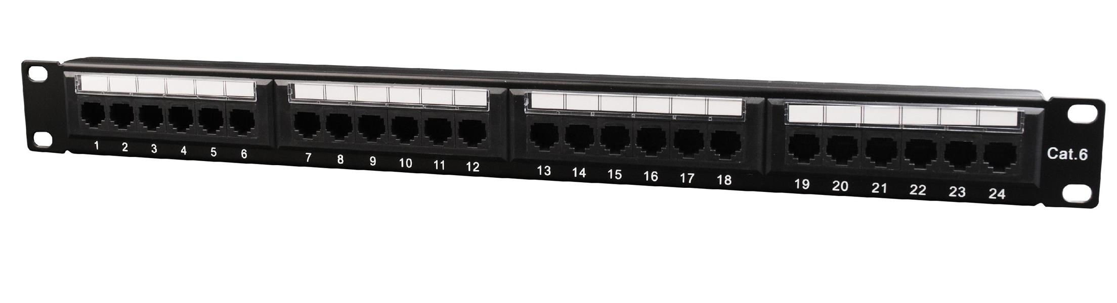 Cat6 24-poorts patchpanel met kabelorganizer